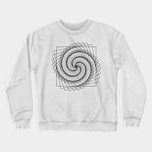 Geometric black square spiral - relaxing pattern Crewneck Sweatshirt